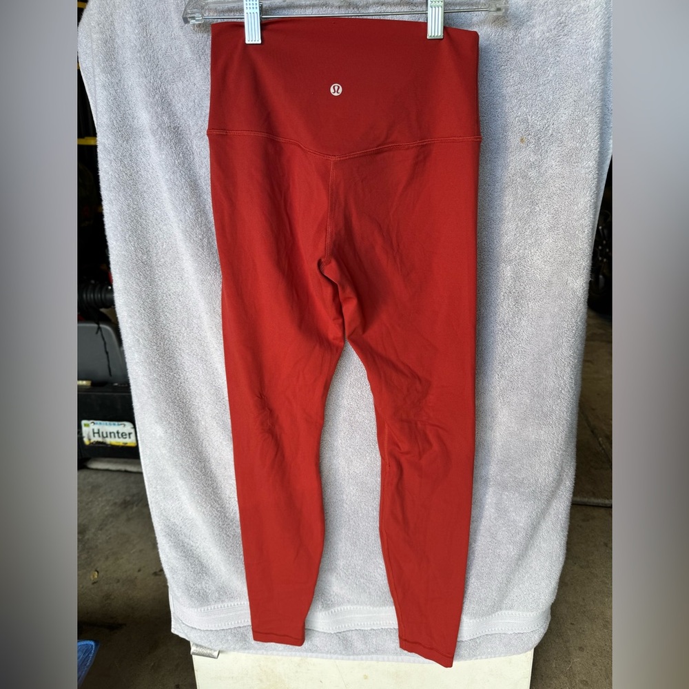 Lululemon Athletica Burnt Orange Leggings with Wide Waistband
